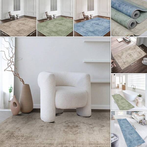 1pc leve luxo estilo boêmio simples europeu poliéster-nylon mistura espessada chenille tapete felpudo com padrão impresso colorido, adequado para quarto, sala de estar, corredor, sala de jantar em casa, lavável à máquina