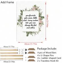 1 Pc Personalized Customized Photos On Canvas With DIY Wood Frame,Gifts For Valentine's Day,Custom Photos For Your Lover,Family,Friends And Pets,Dogs,Cats,Big Size Home Decor Birthday Graduation