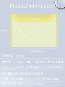 10/20pcs A4 Size Transparent Colorful PP Plastic File Folders, Waterproof Large Capacity For Office Document Storage And Student Stationery Organization, Great For Back To School Season,Back To School,School Supplies