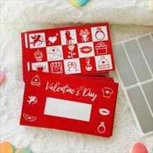 Valentine's Day Scratch Card, Red Surprise Card With Rose Lip Ring Date Pattern, DIY Holiday Gift Certificate, Party Game Prizes, Contains Lucky Scratch Stickers, Cartoon Valentine's Day Scratch Card, Suitable For Valentine's Day Activities, Handwritten Scratch Prize Card, Perfect For Valentine's Day Parties.