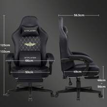 GTPLAYER Gaming Chair Fabric Gaming Chair Ergonomic Office Chair PC Chair, 150kg Load Capacity, Adjustable And Rotating Desk Chair With Spring Seat Cushion And Footrest