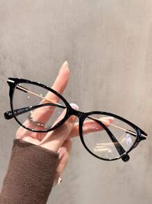 1 Pair/2 Pairs Vintage Women's Cat-Eye Glasses Y2K Small Frame Light Clear Lens Fashion Decorative Glasses Stainless Steel Frame Daily Use