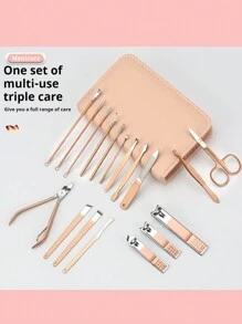 Women's Manicure & Pedicure Set, Professional Beauty Care Tools Kit Including Nail Clippers, Face, Nail And Toe Nail Care, Travel Case