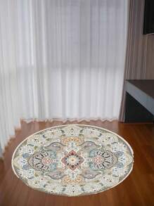 1 件复古印花长毛地毯，水晶绒材质，吸水快干，不掉毛不褪色，柔软透气，易于清洁 - 彩色 - 查看 4