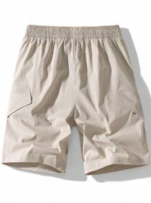 Pantalones cortos bermudas holgados, casuales y finos de verano para hombre, con estilo versátil y de ropa de trabajo - Caqui - Ver 2