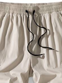 Pantalones cortos bermudas holgados, casuales y finos de verano para hombre, con estilo versátil y de ropa de trabajo - Caqui - Ver 3