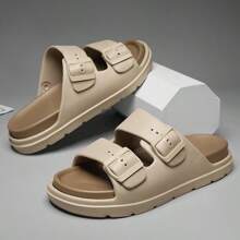 Men's Casual Thick Sole Double Buckle Slip-On Sandals For Summer