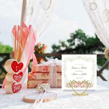 40pcs Heart Shape Metal Gold Table Number Seat Card Holder, Photo Holder Stand Wedding Table Number Name Card Holder Suitable For Wedding Valentine's Day Birthday Party Table Sign Decoration