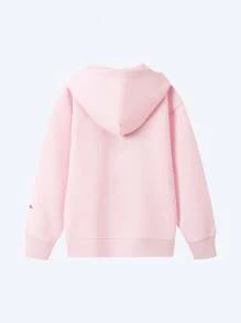 Annil 适合男孩和女孩的儿童运动外套，温暖、有弹性、宽松、时尚、简约，适合秋季。 - 粉色 - 查看 2