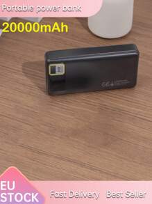 Powerbank portatile da 20000mAh con ricarica ultra rapida da 66W tramite USB-C e USB-A, facile da trasportare con display digitale LED intelligente, compatibile con iPhone e Android