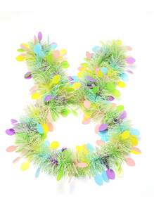 3Pcs Easter Tinsel Garland With Confetti Colorful Metallic Tinsel Twist Garland Spring Hanging Garland Decoration For Green Easter Garland For Mantle Decorations With Colorful Eggs, Glitter Spring Garland For Easter Tree Decor, Metallic Easter Eggs Garland For Home Indoor/Outdoo,Vibrant Spring Decor For Doors, Trees And Mantels ,Perfect For Easter Celebrations