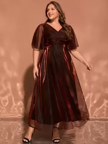 Plus Size Women Ombre Color Party Evening Gown, Cocktail Party, Wedding Guest, Graduation, Bridesmaid, Mother Of The Bride