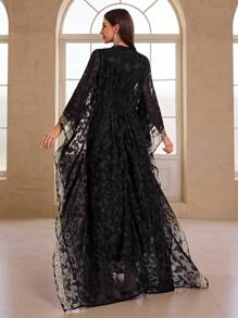 YISIKADO 女士优雅花卉印花雪纺 V 领高腰刺绣饰边连衣裙婚礼宾客生日派对毕业周年长裙适合正式场合