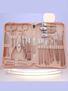 Women's Manicure & Pedicure Set, Professional Beauty Care Tools Kit Including Nail Clippers, Face, Nail And Toe Nail Care, Travel Case