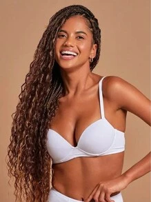 Kit 3 Bra With Basic Cup Premium Lingerie Support Comfortable Bra Adjustable Strap Smooth - 彩色 - 查看 2