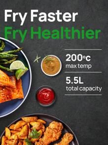 Winning Star Winning Star Air Fryer 5.5L Capacity Multifunctional Air Fryer Suitable For Fried Chicken, French Fries  Egg Tarts  Barbecue For Family Party
