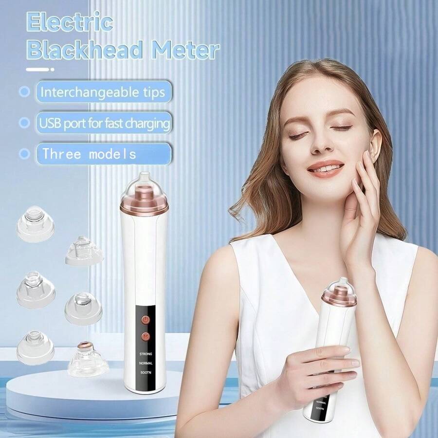 Limpiador eléctrico de poros al vacío para eliminar puntos negros y blancos faciales, removedor de espinillas y cuidado de la belleza, herramienta de 400mAh