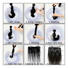 Extensiones de cabello sintético, set de 7 piezas con 16 clips, de color marrón mezclado con rubio, ondulado largo, resistente al calor, para uso diario, de fiesta y vacaciones de las mujeres