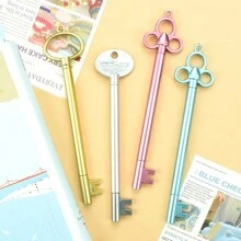 1pc/5pcs/10pcs Retro Key Shaped Neutral Pen, Customized Logo/Name Laser Engraving, Stationery, Learning, Office, Signing, Student, Teacher Gift Pen - Multicolor - View 8