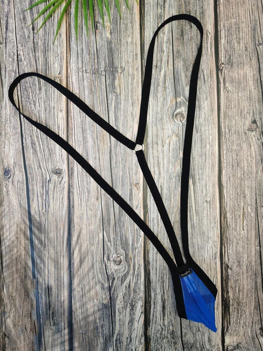 DomiGe 1 件装男士性感蓝色柔软网眼带丁字裤内裤