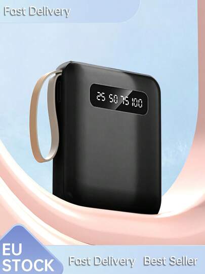 1 Stück 10000mAh 10W tragbare Powerbank, 1 Eingangsanschluss und 3 Ausgangsanschlüsse, Ladeschutz, kompatibel mit Typ-C/Lightning/Micro Ladeausgang