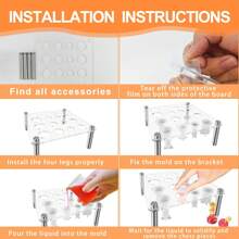 Praktische Schach-Formschablonen-Halter, künstlerische Schachfiguren-Formationshalter, stabiler Acryl-Ständer für Silikon-Formen (ohne Formen)