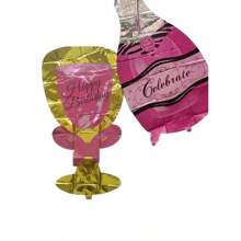 Set de 2 globos de lámina con forma de botella de champán y copa de vino para decorar fiestas de cumpleaños, accesorios para fotos, decoración de celebraciones, regalos de cumpleaños, decoración de ambiente, decoración del hogar, decoración de escena, artículos de fiesta - 2 piezas - Ver 11