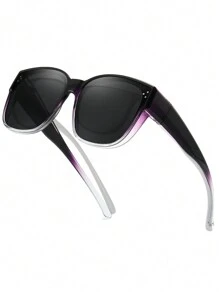 1pc Polarized Fit Over Sunglasses For Women, Oversized Sun Glasses With UV400 Protection For Outdoor/Driving Fashionable Shade Elegant Outfit Family Outings Travel Vacation Holiday - 彩色 - 查看 17