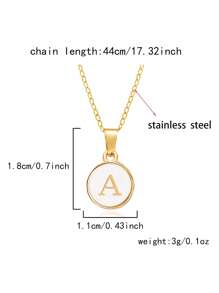 1pc Gold Name Initial Pendant Necklace, A-Z Option, Suitable For Daily Wear