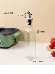 1pc Home Glass Oil Dispenser Bottle, Vinegar Liquid Seasoning Storage Container, Suitable For Cooking, Baking, Salad, Grilling, Kitchen Oil Dispenser Storage Container, Kitchen Utensils