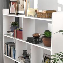 OYAJIA ✨4-Tier Modern 7 Cube Bookshelf - Sturdy Wooden Freestanding Bookcase With Open Shelves | Multi-Functional Display Storage Unit For Living Room, Bedroom, Office | Space-Saving White Shelving (Easy Assembly)