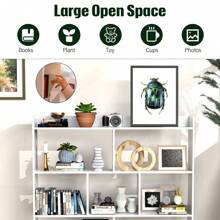 OYAJIA ✨4-Tier Modern 7 Cube Bookshelf - Sturdy Wooden Freestanding Bookcase With Open Shelves | Multi-Functional Display Storage Unit For Living Room, Bedroom, Office | Space-Saving White Shelving (Easy Assembly)