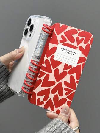 1 个翻盖心形印花手机壳，兼容 Apple iPhone 11/12/13/14/15/16 Pro Max、Galaxy A05/A15/A25/A35/A53/A54/A55/S23/S24 Ultra 系列