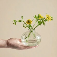 Transparente Mini Vase, 3 Stücke Set kleine Vasen, Tisch-Mittelpunkt Mini Glasvase, geeignet für Familienfeiern, Hochzeitsdekoration, Geburtstagsfeiern. Handgefertigte Vase, Vase (transparente Farbe) Heimdekoration Raumdekoration Blumenvase - Rosa - Übersicht 3