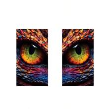 1 Pair (2pcs) Decorative Car B-Pillar Stickers, Colorful Patterns, Trimmable Size Fits Sedan, SUV, Truck, Protects Car Pillar From Scratches, Ideal For Holiday Vehicle Decoration