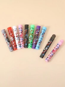 1/8/48Pcs116mm 印花草本锥形储存管，挤压式封盖具有儿童安全性，高品质医用级塑料材料，香烟和雪茄储存盒，烟草和香料盒，不可或缺的家用储存管和吸烟配件，送给家人和朋友的绝佳礼物，烟店热销商品。