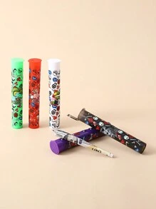 1/8/48Pcs116mm 印花草本锥形储存管，挤压式封盖具有儿童安全性，高品质医用级塑料材料，香烟和雪茄储存盒，烟草和香料盒，不可或缺的家用储存管和吸烟配件，送给家人和朋友的绝佳礼物，烟店热销商品。