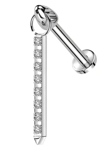 1PC Titanium Internally Threaded Waterdrop Dangle Labret Double Chain Dangle Top Helix Cartilage Piercing Ear Tragus Daith Earrings Jewelry