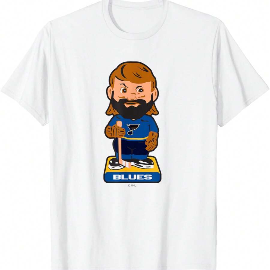 St. Louis Blues Bobblehead White Officially Licensed T-Shirt - White - View 1
