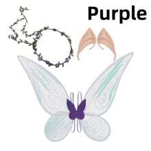 Neues Schmetterlingsflügel-Set, Requisiten für die Feiertagsperformance, Halloween-Engel, Feenohren, Prinzessinnen-Feenparty, Verkleidung, schillernde Feenflügel, Bühnen-Requisiten-Set für die Feiertagsparty von Kindern