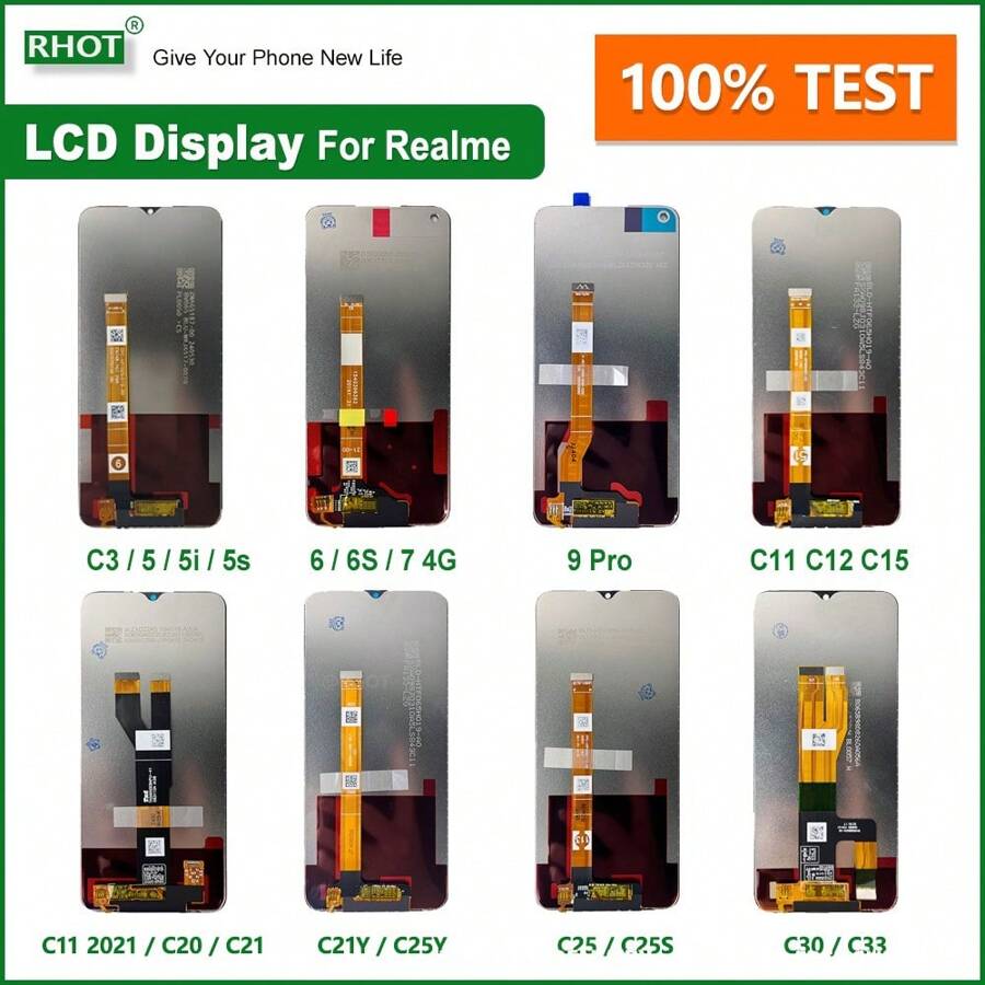 TOP Quality LCD Display For OPPO Realme C3 5 5i 5S 6 6S 7 4G LCD Display Touch Screen Digitizer Assembly For Realme 8 5G 8i 9i 9 Pro C11 C12 C15 C20 C20S C21 C21Y C25 C25Y C25S C30 C30S C31 C33 C35 C55 LCD Screen Replacement Repair Parts