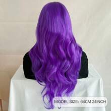 1 Colorful Synthetic Wig Body Wave Long Curly Hair Center Part No Fringe Wig Halloween Christmas Festival Green Hat Festival Wig Multi-Colored Wig Navy Blue Royal Blue Wine Red Black Purple