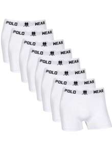 Kit 8 Polo Wear Original Adult Men's Premium Boxer Briefs - White - View 1