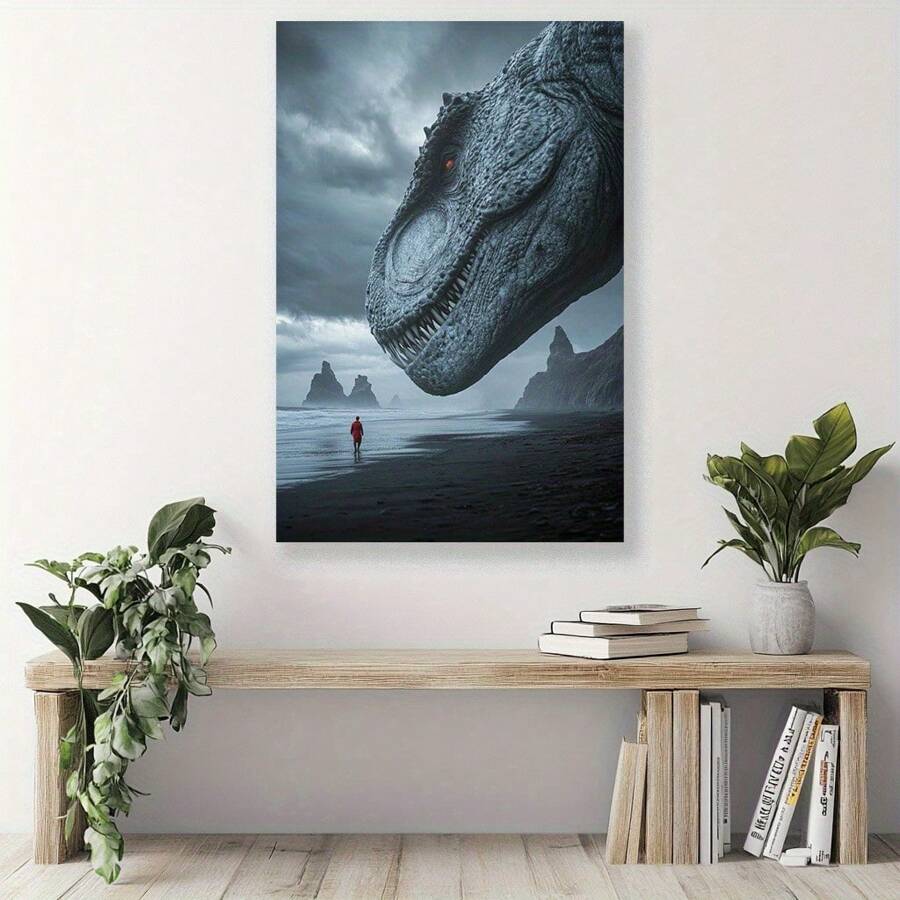 1 Pc Happy White Puppy Canvas Art Printed Poster Wooden Framed  Canvas Painting Thickness 2.25cm/0.9inch High Quality Wall Art Prints Poster Direct Hanging Wall Picture Decor For Home Gifts, Christmas Gift,Christmas Decoration,Living Room, Bathroom, Bedroom, Kitchen