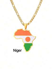 1 pièce Collier Minimaliste Personnalisé avec Carte de l'Afrique, Convient pour le port quotidien des hommes. Le collier avec carte est un choix idéal comme cadeau pour les amis, montrant la qualité exquise et le style de conception européen et américain populaire pour les hommes. Un bijou indispensable pour les hommes