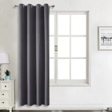 1 Paneel / 2 Paneele / Mehrere Größenoptionen, Premium-Gardine mit dreifacher Gewebekonstruktion, schwer verdunkelnd und wärmeisolierend, mit Ösen an der Oberseite, geeignet für Schlafzimmer, Wohnzimmer, Esszimmer, Küche, blockiert Licht und bietet Privatsphäre - Dunkelgrau - Übersicht 18