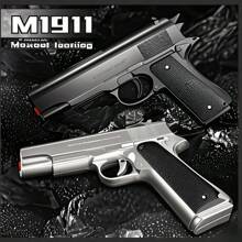 Manual Blaster Pistol - Toy Gun Pistol Without Charge,For Backyard Fun And Outdoor Team Shooting Games(Without Bullet) - Silver - View 2