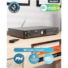 Bluetooth Internet Radio DAB+ Digital Tuner Hifi FM Spotify Connect Podcasts 90+ Presets Color LED Display USB AUX RCA Remote Control 2024 Black - 黑色1 - 查看 4