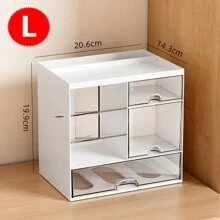 1pc Minimalist Desktop Drawer Pen Holder Multifunctional Stationery Storage Box, Large Capacity Assembable Office Organizer'