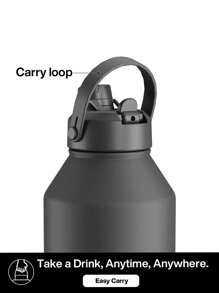 Botella de agua aislada de 64 oz con pajita 2 en 1 y tapa con boquilla, mantiene el frío las 24 horas, a prueba de fugas, botella de agua de acero inoxidable de doble pared para deportes, gimnasio, viajes y escuela, serie Diamond